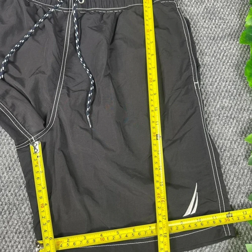 Nautica Swim Trunks Black Mesh Lined Board Shorts